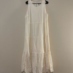 A New Day White Sleeveless Tiered Dress